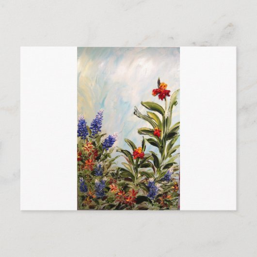 Carte Postale Bluebonnets et Canna Lilies (Devant)