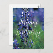 Carte Postale Bluebonnets Texas State Flower Blue Anniversaire (Devant / Derrière)