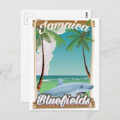 Carte Postale Bluefields, affiche de vacances à la plage en Jama (Devant / Derrière)