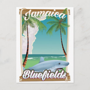 Carte Postale Bluefields, affiche de vacances à la plage en Jama