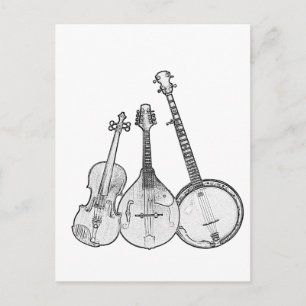 Carte Postale Bluegrass Band B&W