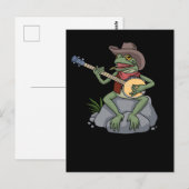 Carte Postale Bluegrass Banjo Frog Pays Musique Cadeau Banjo (Devant / Derrière)