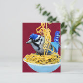 Carte Postale Bluejay Manger Spaghetti (Debout devant)