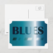 carte postale blues (bleu) (Devant / Derrière)