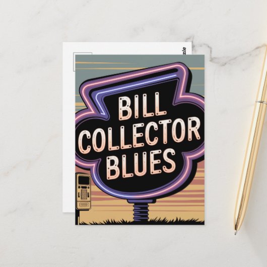 Carte Postale Blues de collection de Bill (Devant/Arrière en situation)