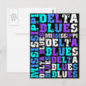 CARTE POSTALE BLUES DELTA MISSISSIPPI (Devant / Derrière)