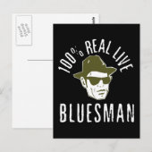 Carte postale Bluesman 100% Real Live (Devant / Derrière)