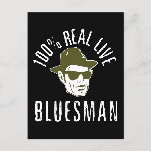Carte postale Bluesman 100% Real Live (Devant)