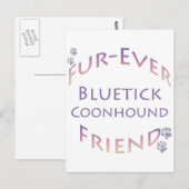 Carte Postale Bluetick Coonhound Furever (Devant / Derrière)