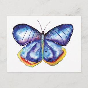 Carte postale BlueWatercolor Butterfly Art