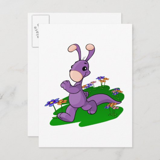 Carte Postale Blumaroo pourpre défilant à travers l'île de Roo (Devant / Derrière)