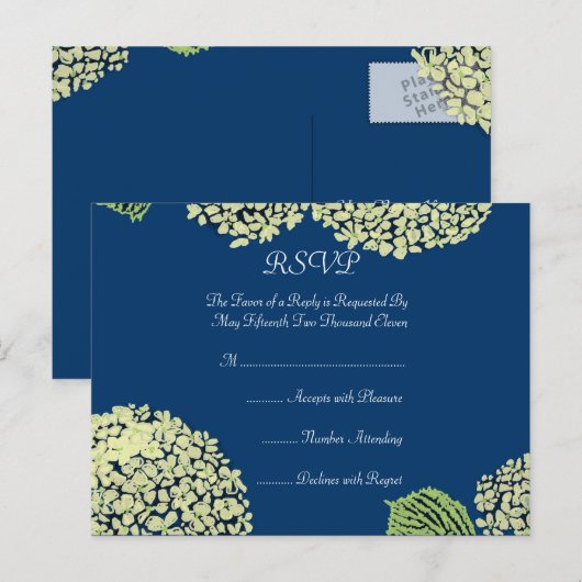 Carte postale Blurberry Hydrangea RSVP (Devant / Derrière)