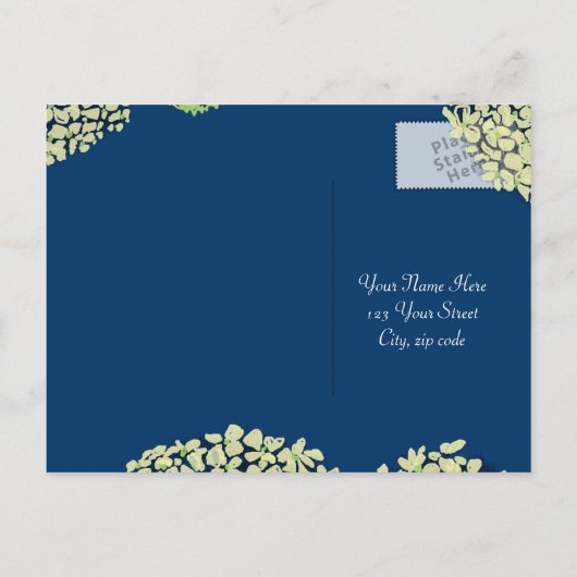 Carte postale Blurberry Hydrangea RSVP (Dos)