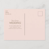 Carte Postale Blush & Gold Glam Mariage Modifier la date (Dos)