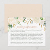 Carte Postale Blush Gold Green Floral Mariage informations de st (Devant / Derrière)