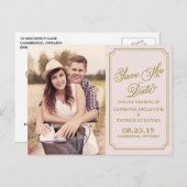 Carte postale 'Blush & Gold Whimsical Save the Dat (Devant / Derrière)