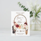 Carte Postale Blush & Peach Rose Dreamcatcher Boho Enregistrer l (Debout devant)