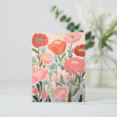 Carte Postale Blush Peonies Floral Art (Debout devant)