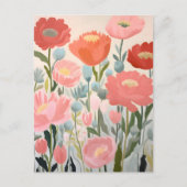 Carte Postale Blush Peonies Floral Art (Devant)
