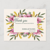 Carte Postale Blush Pink Lily Botanical Wedding Thank You (Devant)