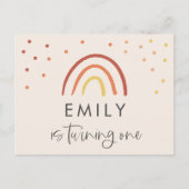 Carte Postale Blush Pink Terracotta Rainbow 1er fête d'anniversa (Devant)