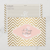 Carte Postale Blush Preppy Chevron Stripe Ancre marine moderne (Devant / Derrière)