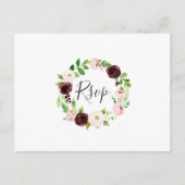 Carte postale Blush Romance RSVP avec choix de rep (Devant)