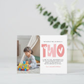 Carte Postale Blush rose 2e Merci d'anniversaire (Debout devant)