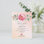 Carte Postale Blush rose gold floral wedding (Debout devant)