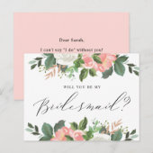 Carte Postale Blush Spring Floral Serez-Vous Ma Femme D'Accueil (Devant / Derrière)