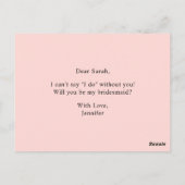 Carte Postale Blush Spring Floral Serez-Vous Ma Femme D'Accueil (Dos)