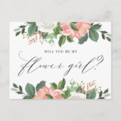 Carte Postale Blush Spring Floral Vous Serez Ma Fille Fleur (Devant)