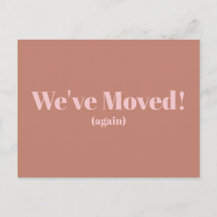 Carte Postale Blush Taupe Moderne Nous Avons Déménagé Nouvelle A