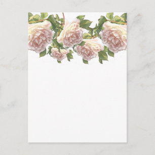 Carte Postale Blushing Ivory Peach Rose