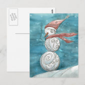 Carte postale Blustery Snowman (Devant / Derrière)