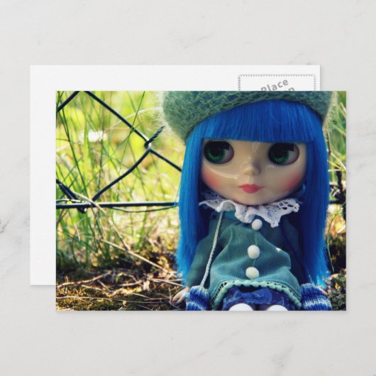 Carte Postale Blythe bleu (Devant / Derrière)