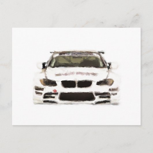 Carte Postale BMW M3 Racing Voiture Main Peint Art Brush Modèle (Devant)