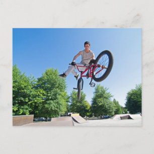 Carte Postale BMX Bike Stunt queue whip