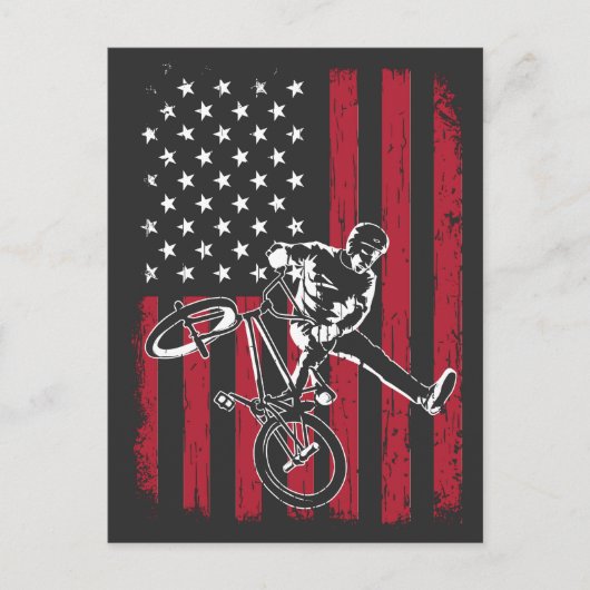 Carte Postale BMX | Drapeau américain BMX (Devant)