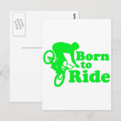 Carte Postale BMX Est Né Pour Ride (Devant / Derrière)