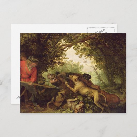 Carte Postale Boar Hunt, 1611 (Devant / Derrière)