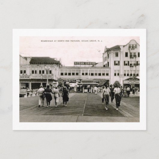 Carte Postale Boardwalk, Ocean Grove, New Jersey Vintage (Devant)