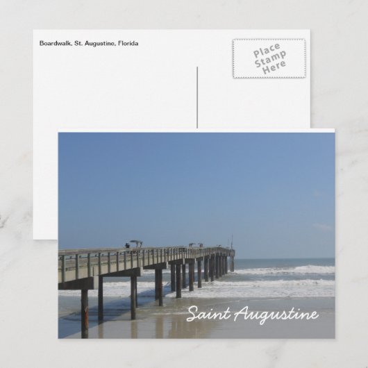 Carte Postale Boardwalk, St. Augustine, Floride (Devant / Derrière)