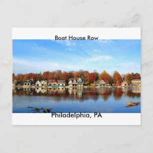 Carte Postale Boat House Row, Philadelphie, timbre postal PA