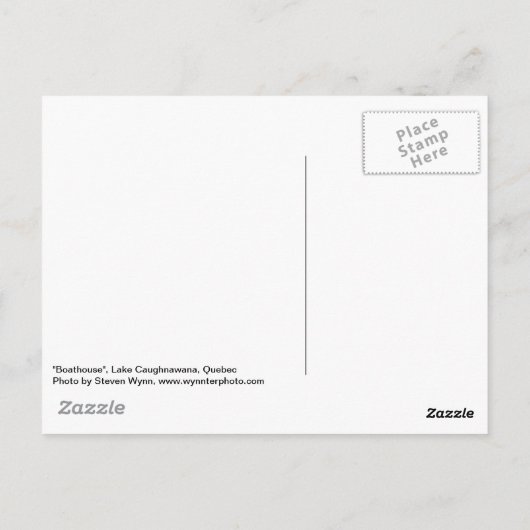 Carte Postale "Boathouse", Canada Outdoors (Dos)