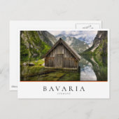 Carte Postale Boathouse dans le lac Obersee dans les Alpes en Al (Devant / Derrière)