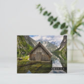 Carte Postale Boathouse dans le lac Obersee dans les Alpes en Al (Debout devant)