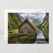 Carte Postale Boathouse dans le lac Obersee dans les Alpes en Al (Devant / Derrière)