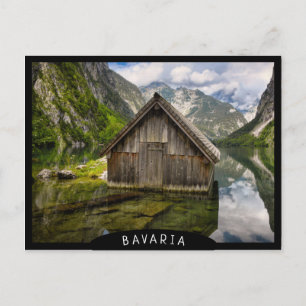 Carte Postale Boathouse dans le lac Obersee dans les Alpes en Al