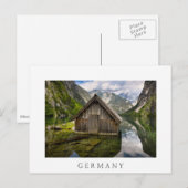 Carte Postale Boathouse dans le lac Obersee dans les Alpes en Al (Devant / Derrière)